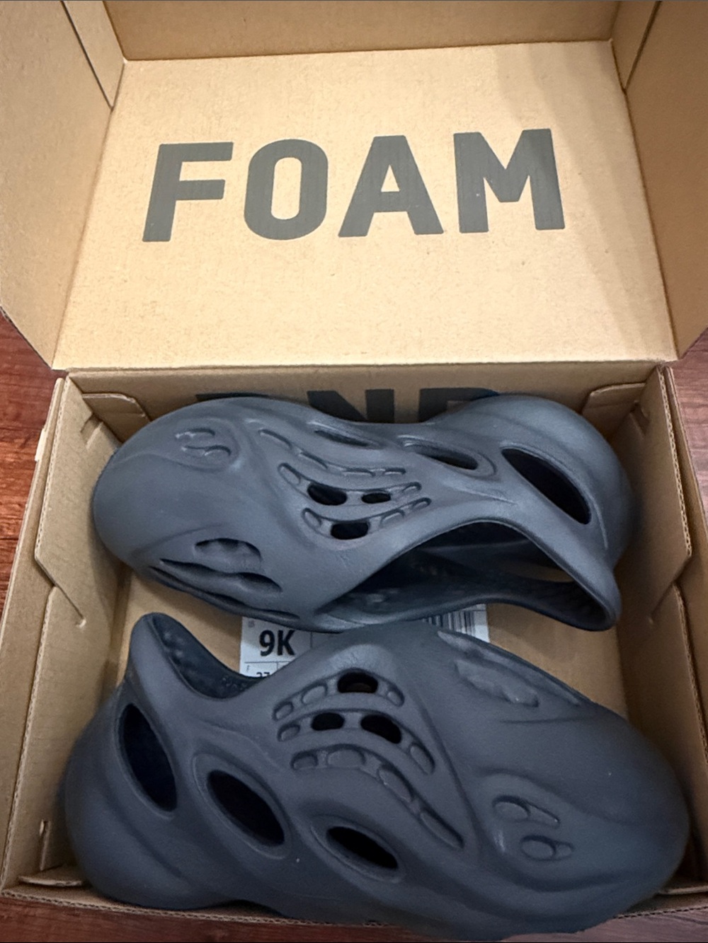 adidas Kids Foam Slide Sandals - Black size 9k